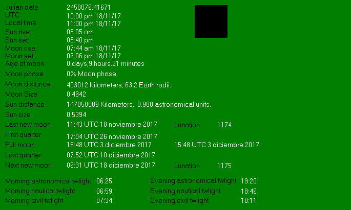 Moon Details from Weather-Display